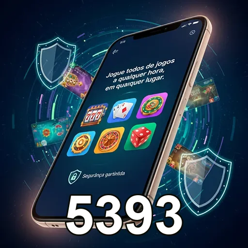 Dispositivo móvel com tela exibindo jogos de casino no app